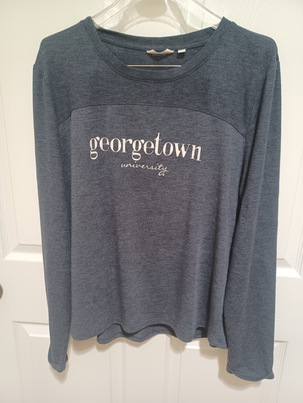 Georgetown University Long Sleeve Women's Crewneck Tee - Blue